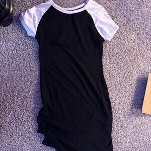 Black and White Raglan Sleeve Dress